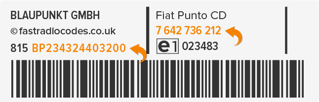 Fiat Radio Code Serial Label | BP